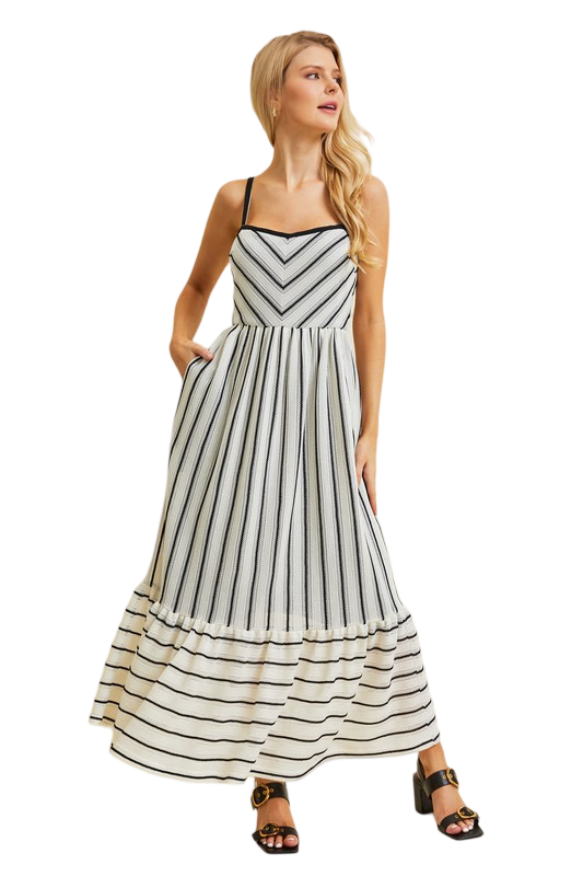 Apparel- HEYSON Striped Knit Maxi Dress