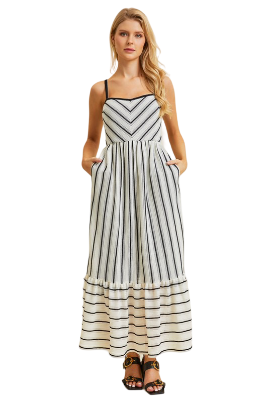 Apparel- HEYSON Striped Knit Maxi Dress