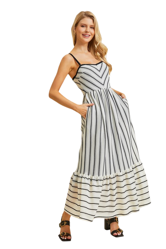 Apparel- HEYSON Striped Knit Maxi Dress