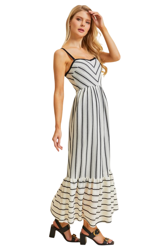 Apparel- HEYSON Striped Knit Maxi Dress