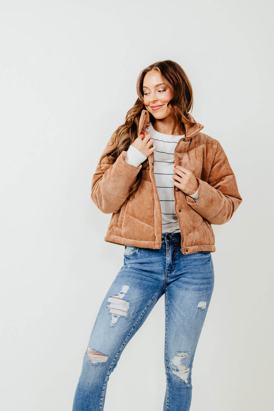 Apparel- Love Tree Corduroy Cropped Jacket