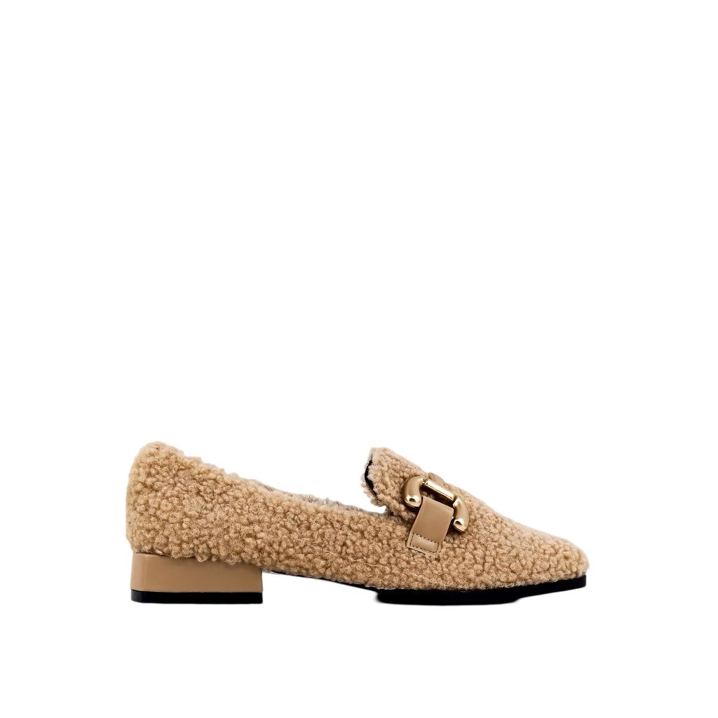 Shoes- Therese Faux Leather And Sherpa Loafers