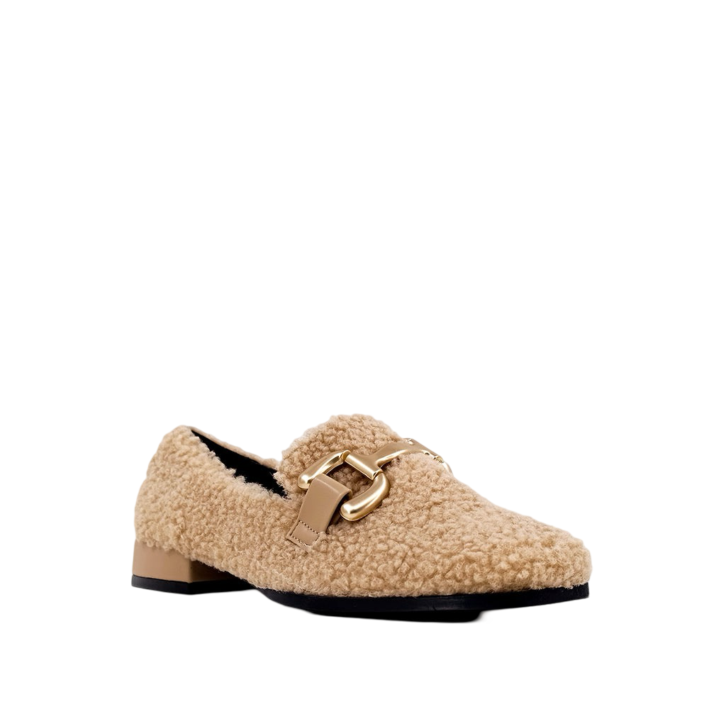 Shoes- Therese Faux Leather And Sherpa Loafers