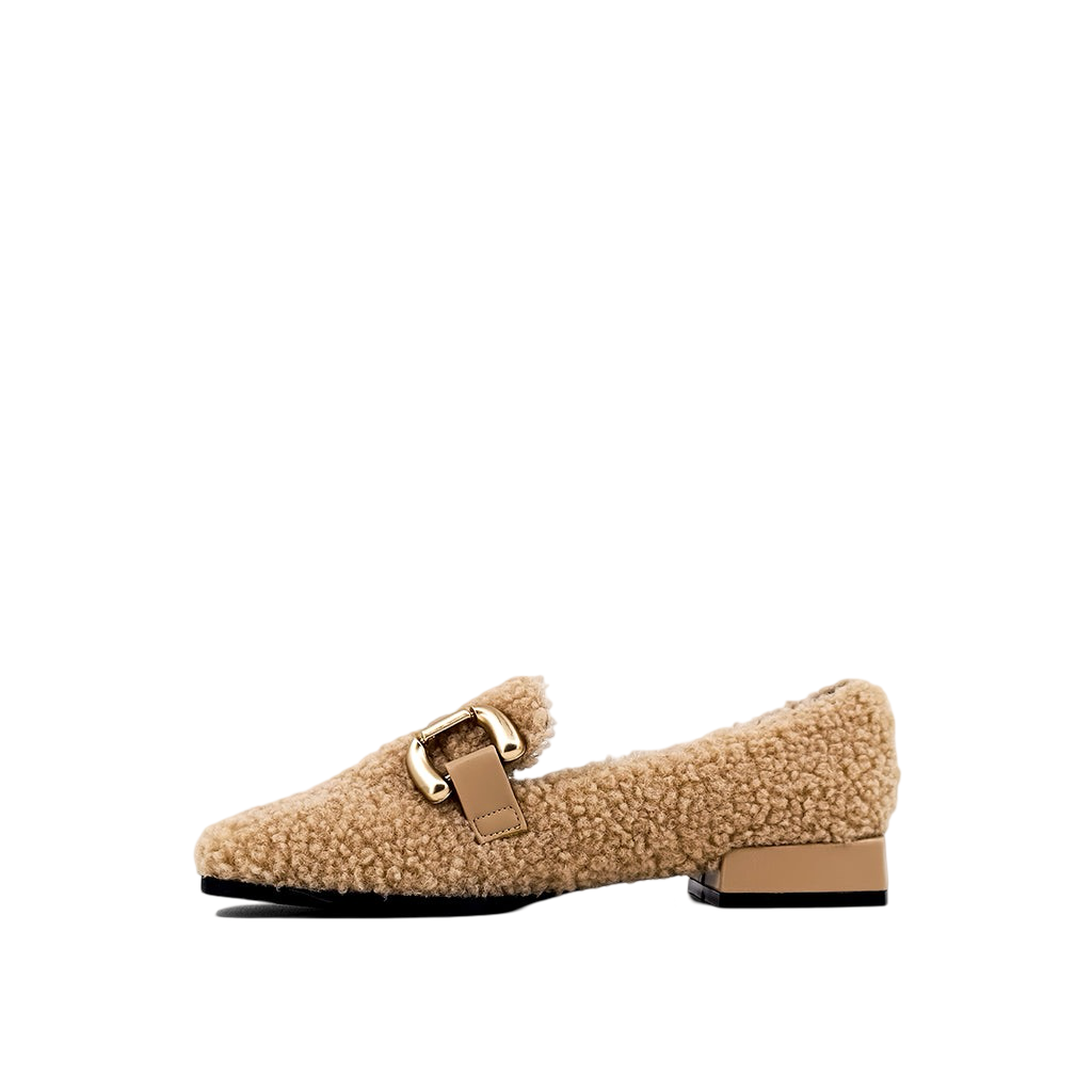 Shoes- Therese Faux Leather And Sherpa Loafers