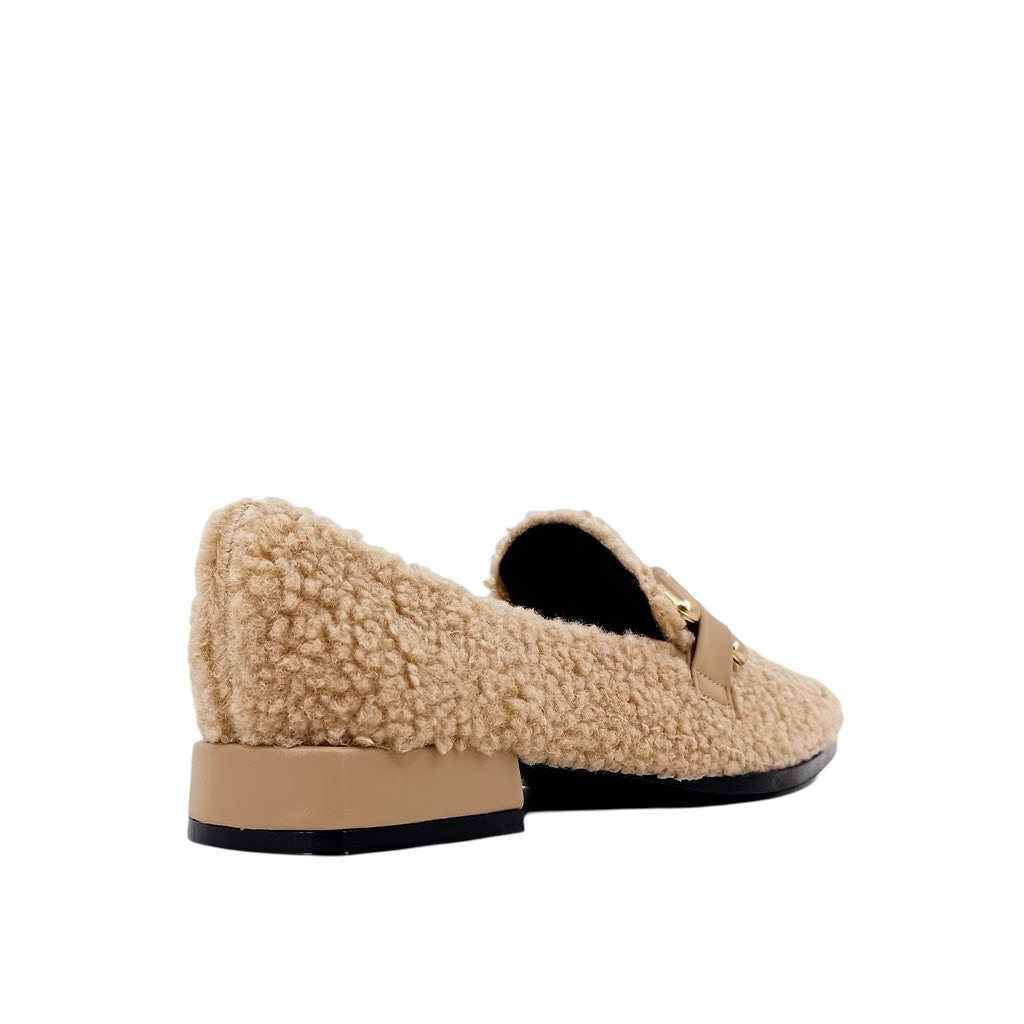 Shoes- Therese Faux Leather And Sherpa Loafers