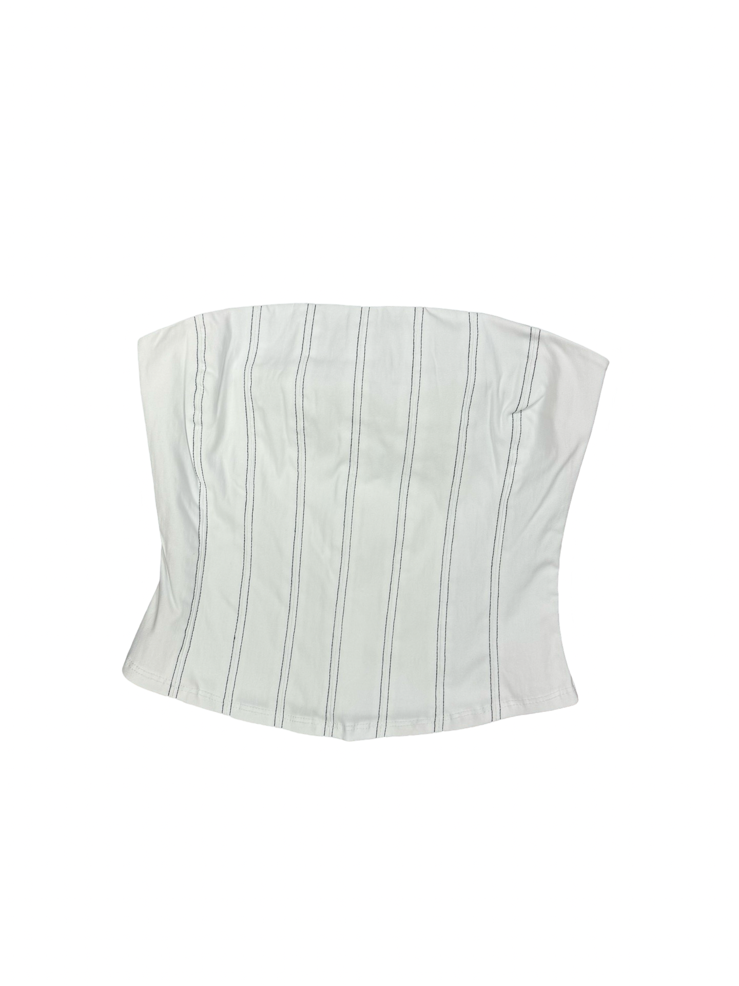 Apparel- Blue Blush Contrast Stitch Tube Corset Top