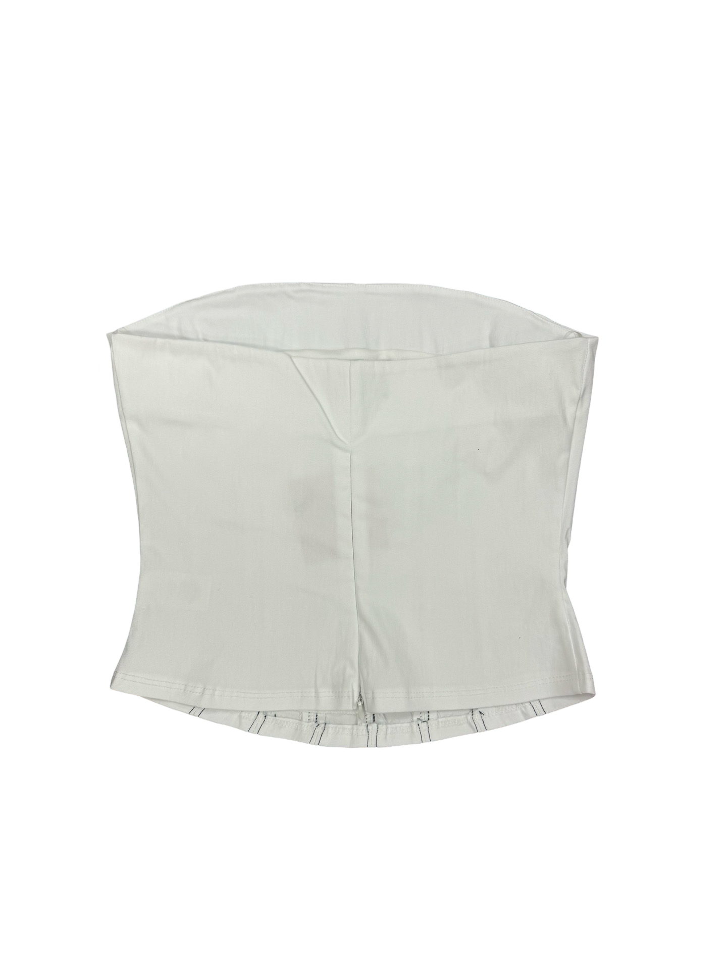 Apparel- Blue Blush Contrast Stitch Tube Corset Top