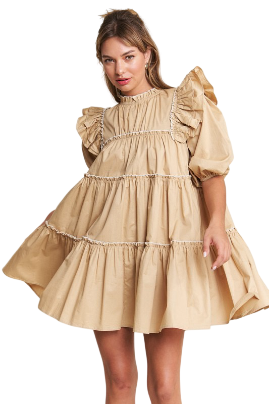 Apparel- In The Beginning Baby Doll Tiered Mini Dress