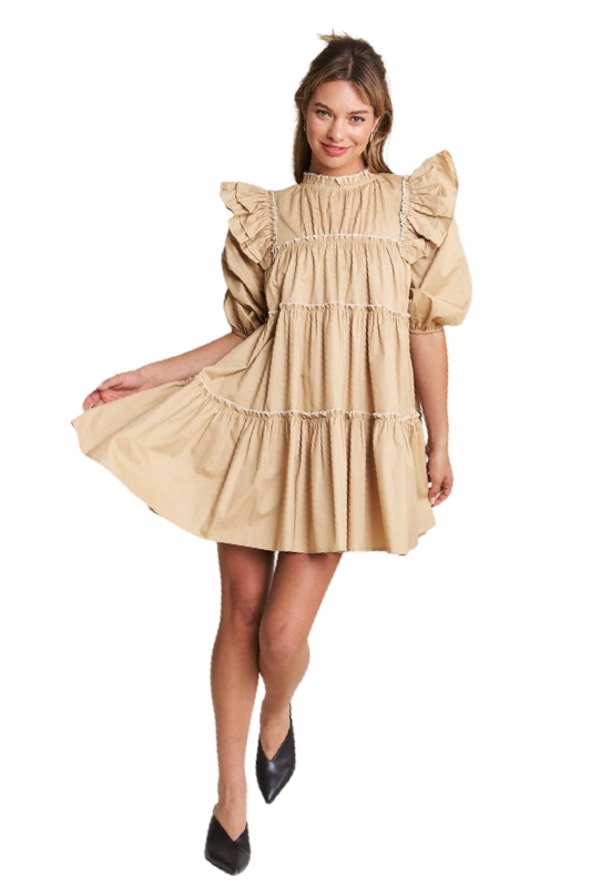 Apparel- In The Beginning Baby Doll Tiered Mini Dress