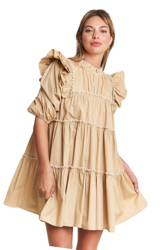 Apparel- In The Beginning Baby Doll Tiered Mini Dress