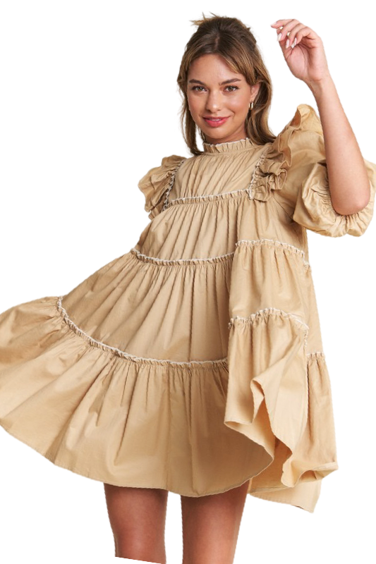 Apparel- In The Beginning Baby Doll Tiered Mini Dress