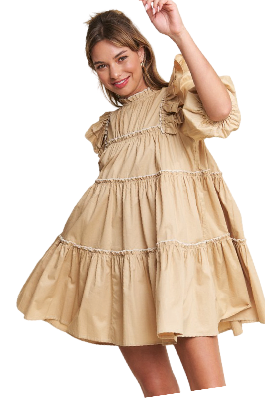 Apparel- In The Beginning Baby Doll Tiered Mini Dress