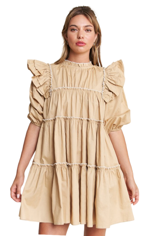 Apparel- In The Beginning Baby Doll Tiered Mini Dress