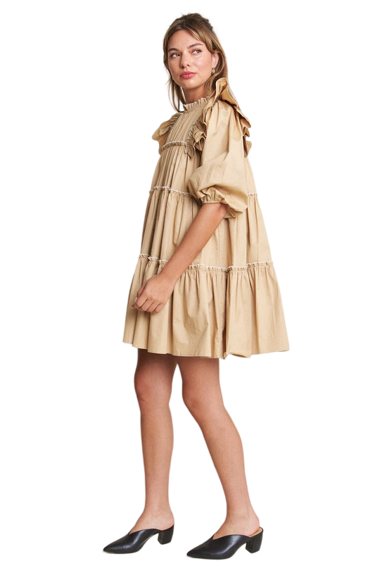 Apparel- In The Beginning Baby Doll Tiered Mini Dress