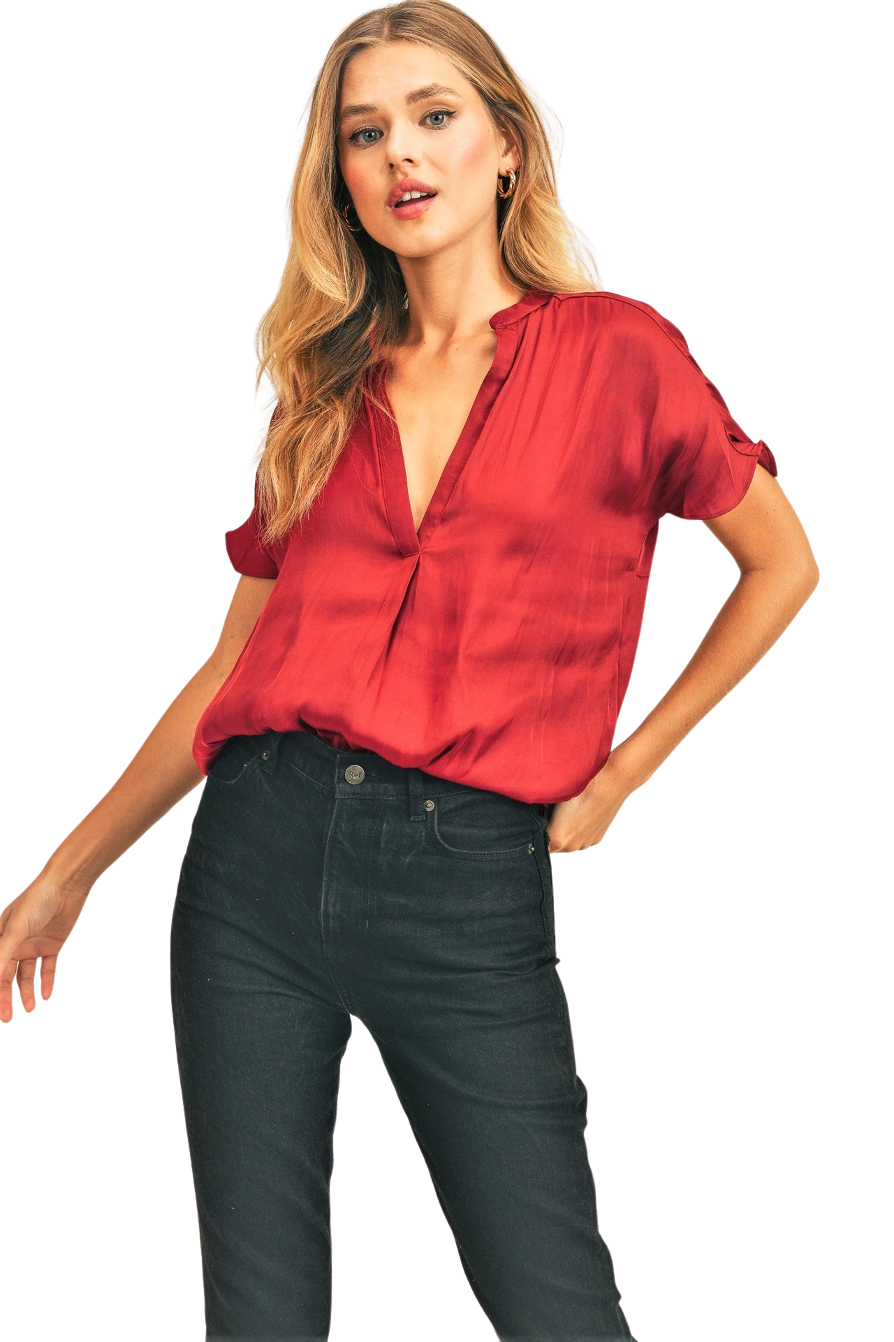 Apparel- Reset by Jane Esme V Neck Silky Blouse