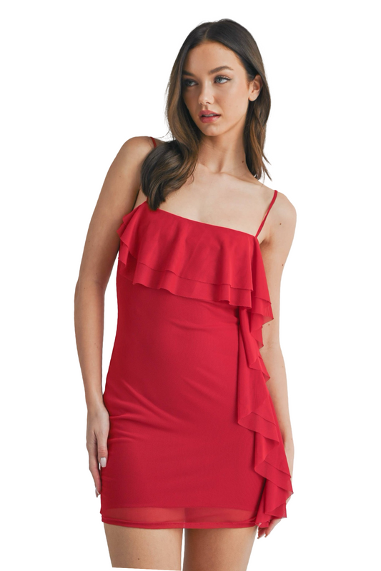 Apparel- Kelsis Sleeveless Mesh Dress With Ruffle