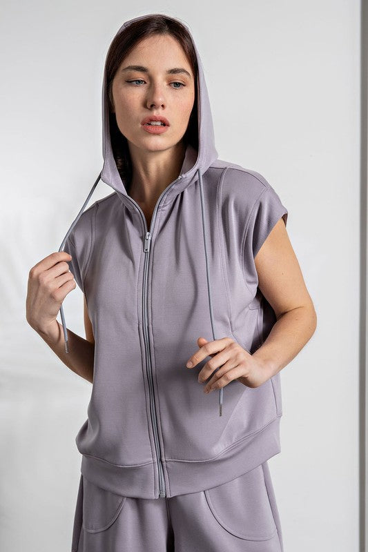 Apparel- Rae Mode Sleeveless Hoodie Jacket