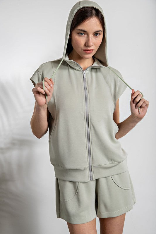 Apparel- Rae Mode Sleeveless Hoodie Jacket