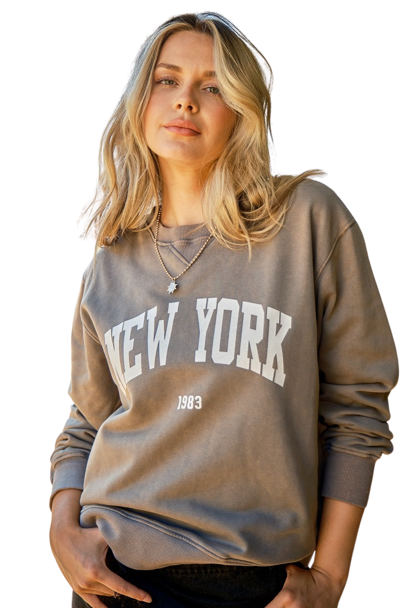 Apparel- And The Why Washed New York Pullover Sweatshirt