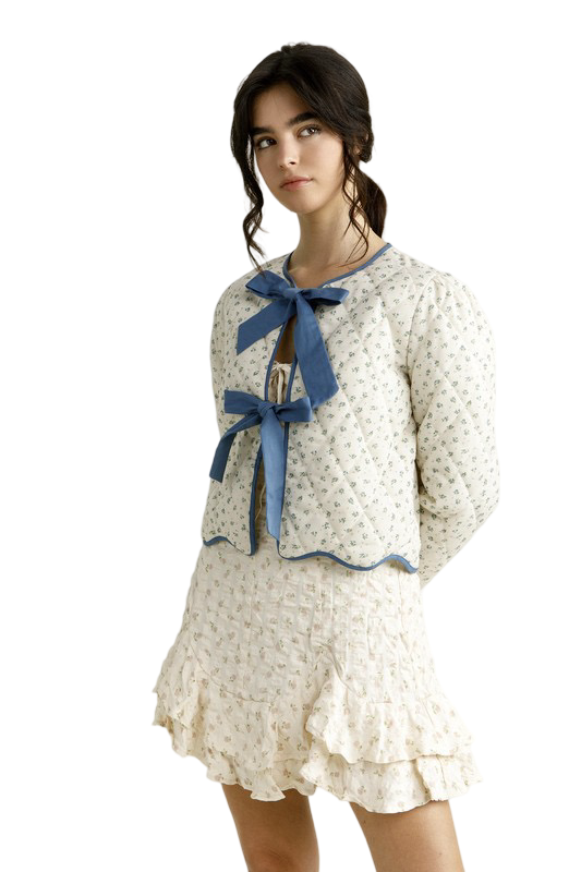 Apparel- Storia Floral Quilted Bow Jacket