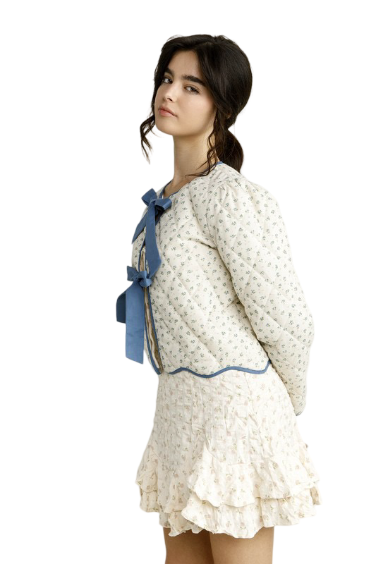 Apparel- Storia Floral Quilted Bow Jacket