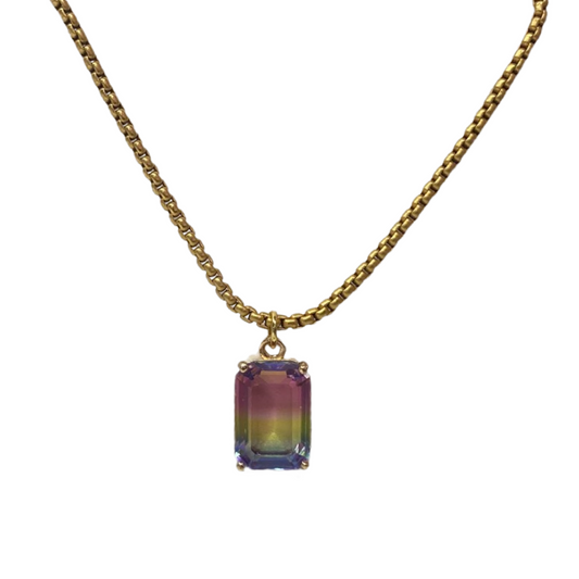 Necklaces- Melania Clara Tri Topaz Stone Drop Necklace