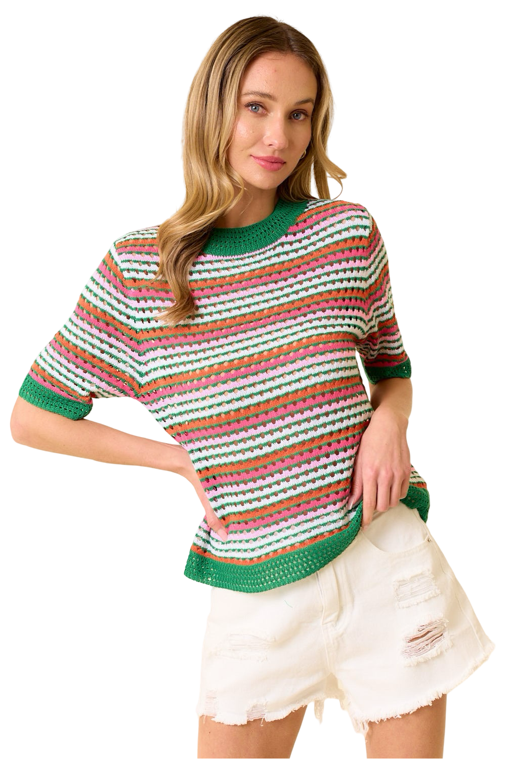 Apparel- Lovely Melody Striped Summer Sweater