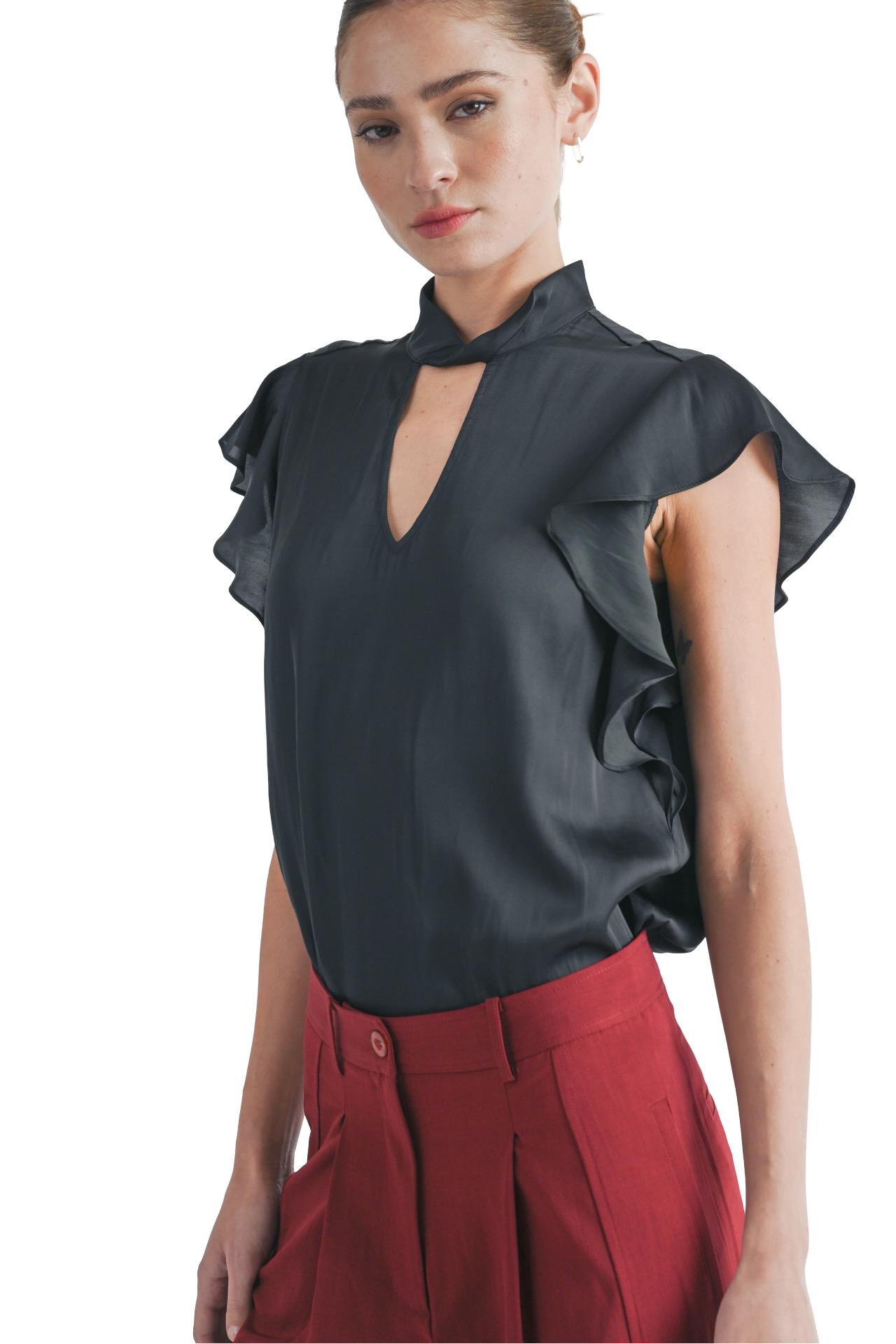 Apparel- Reset By Jane Luxi Twist Neck Blouse