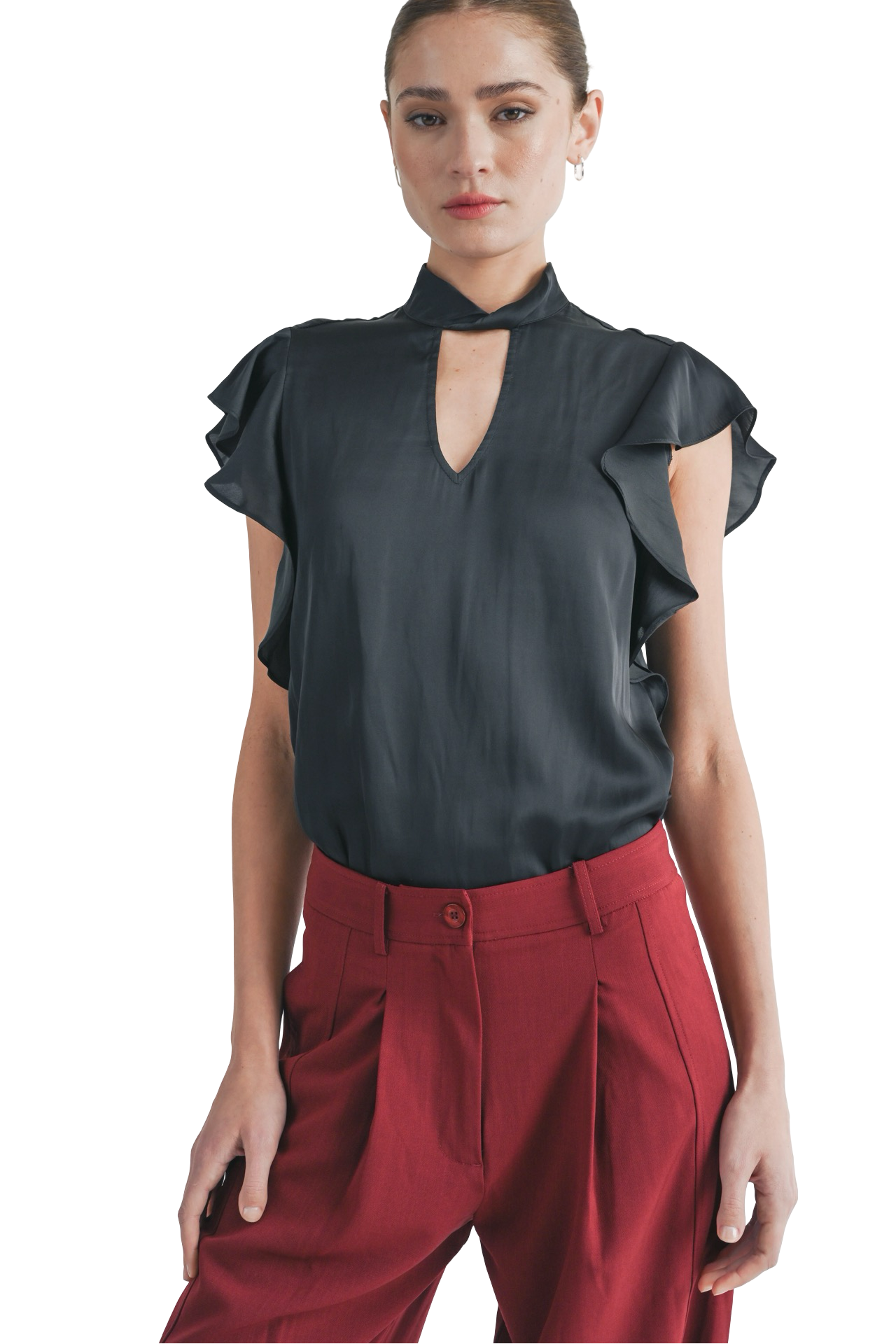 Apparel- Reset By Jane Luxi Twist Neck Blouse