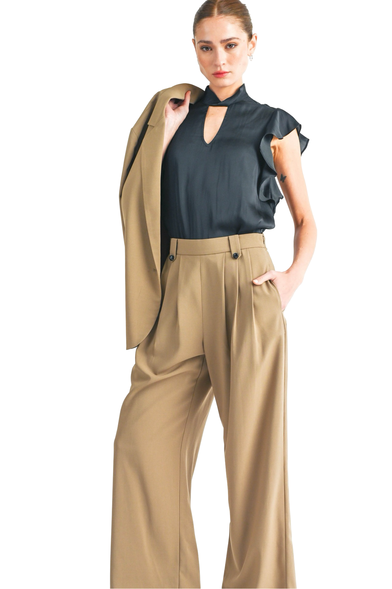 Apparel- Reset By Jane Luxi Twist Neck Blouse