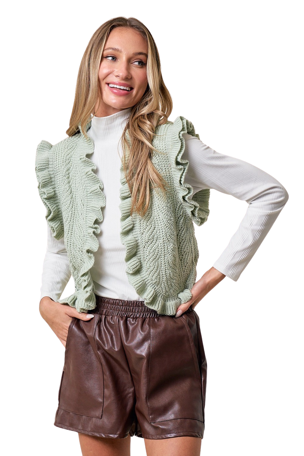 Apparel- Lovely Melody Ellianas Ruffled Sweater Vest