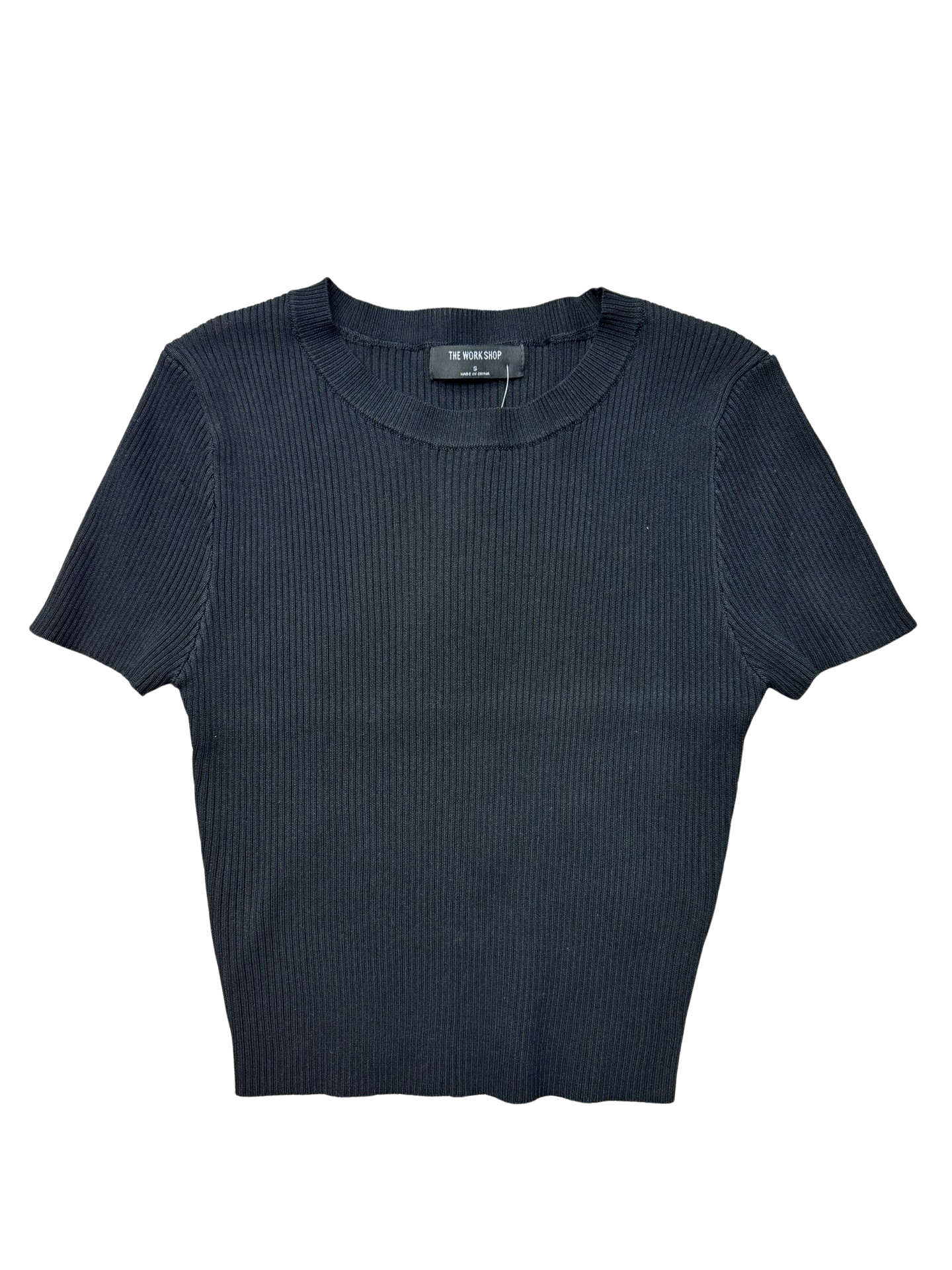 Apparel- The Workshop Scoop Neck Ribbed Fitted Tee