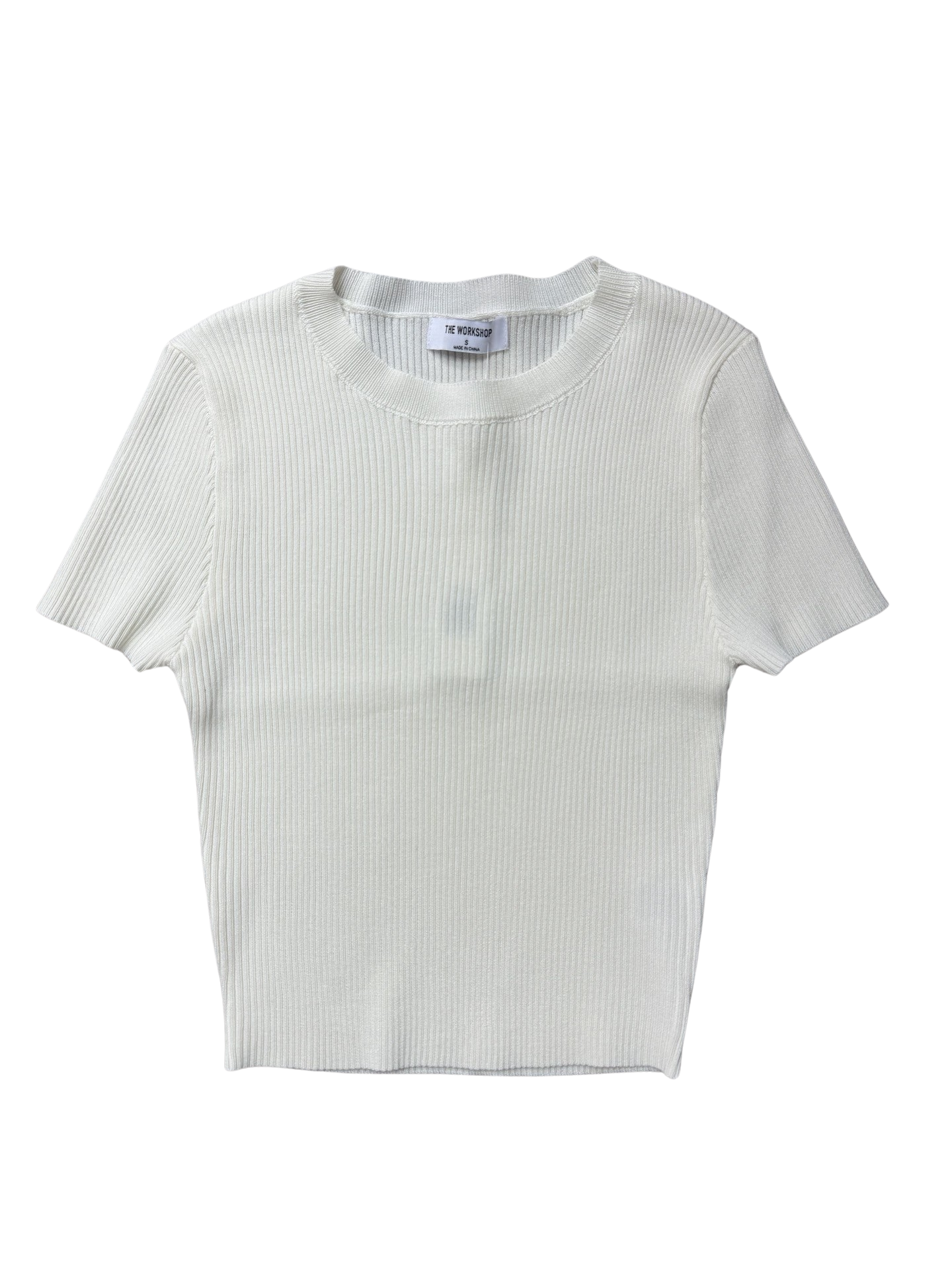 Apparel- The Workshop Scoop Neck Ribbed Fitted Tee