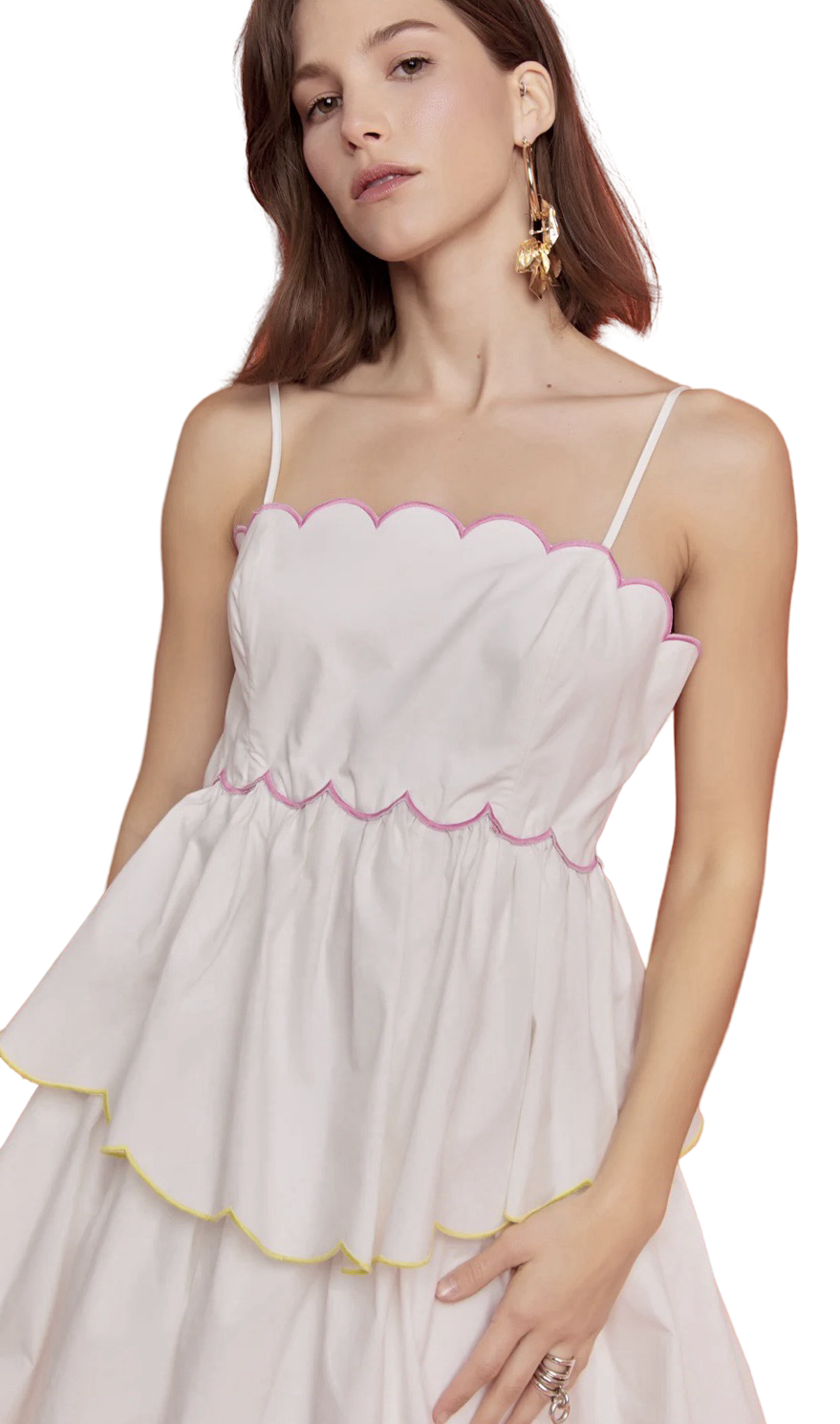 Apparel- English Factory Scallop Tiered Dress