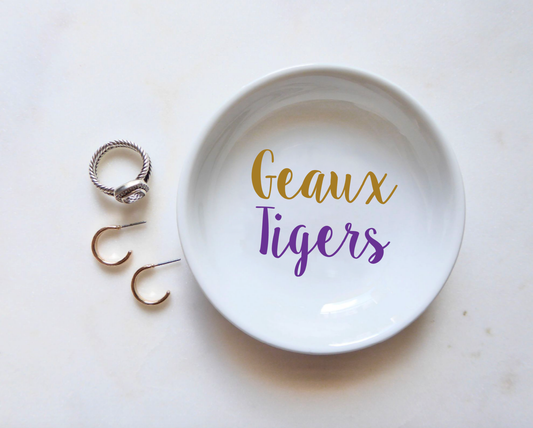 Ring Holder- CourtPerkDesign Geaux Tigers Ring Dish / LSU Tigers