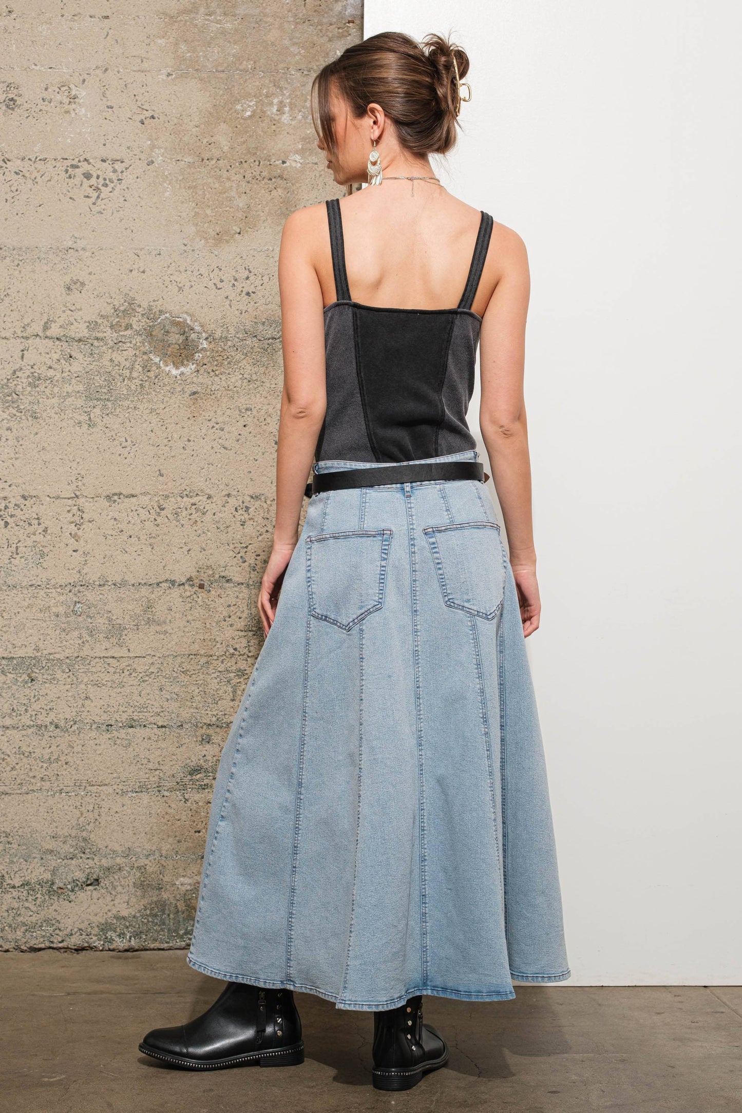 Apparel- Blue B. High Waist Vintage Full Long Skirt