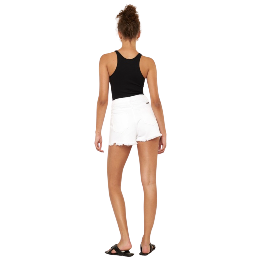 Apparel- Kan Can High Waist Mom White Denim Shorts