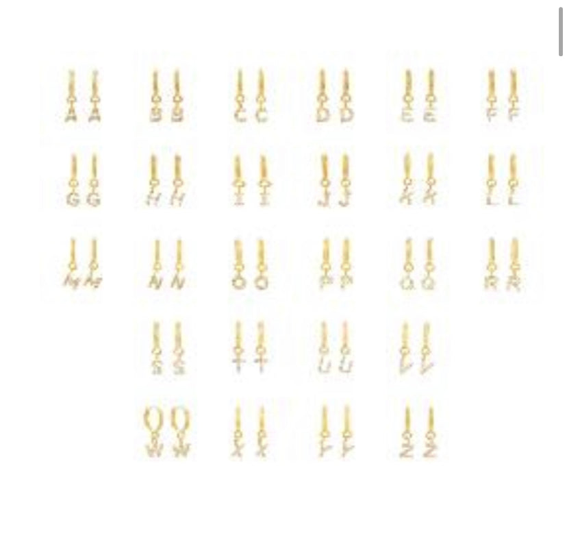 Earrings - The Crowns Bespoke 18k Alphabet Huggies