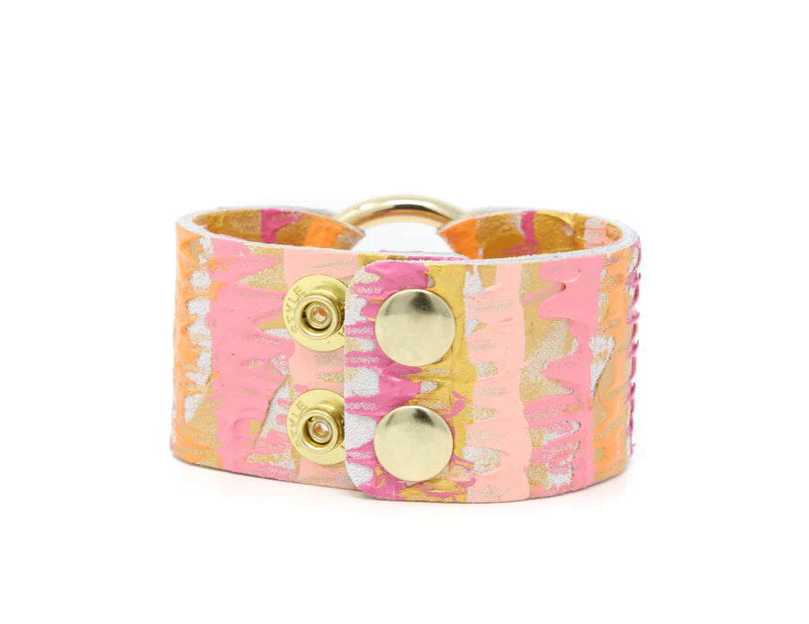 Bracelets- Keva Sunset Waves Leather Cuff