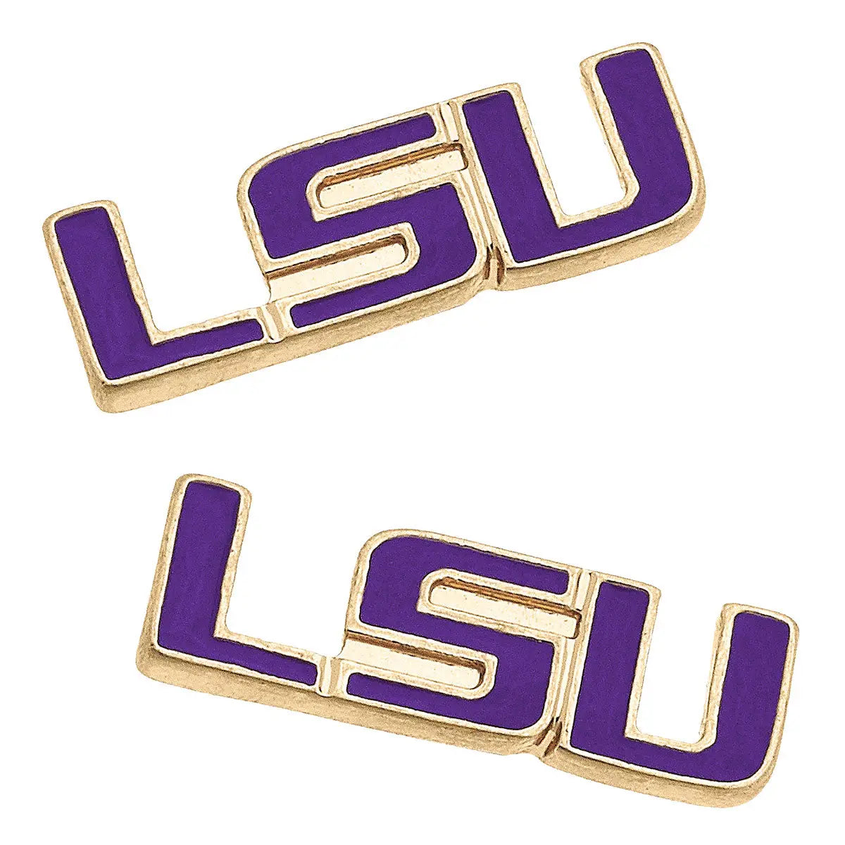 Earrings- Canvas LSU Tigers Enamel Stud Earrings