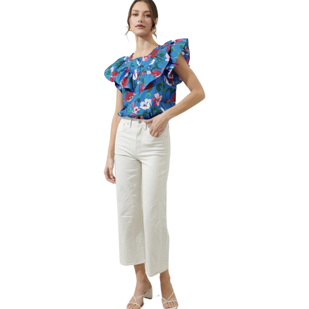 Apparel- Sugarlips Lucera Ruffled Henley Blouse