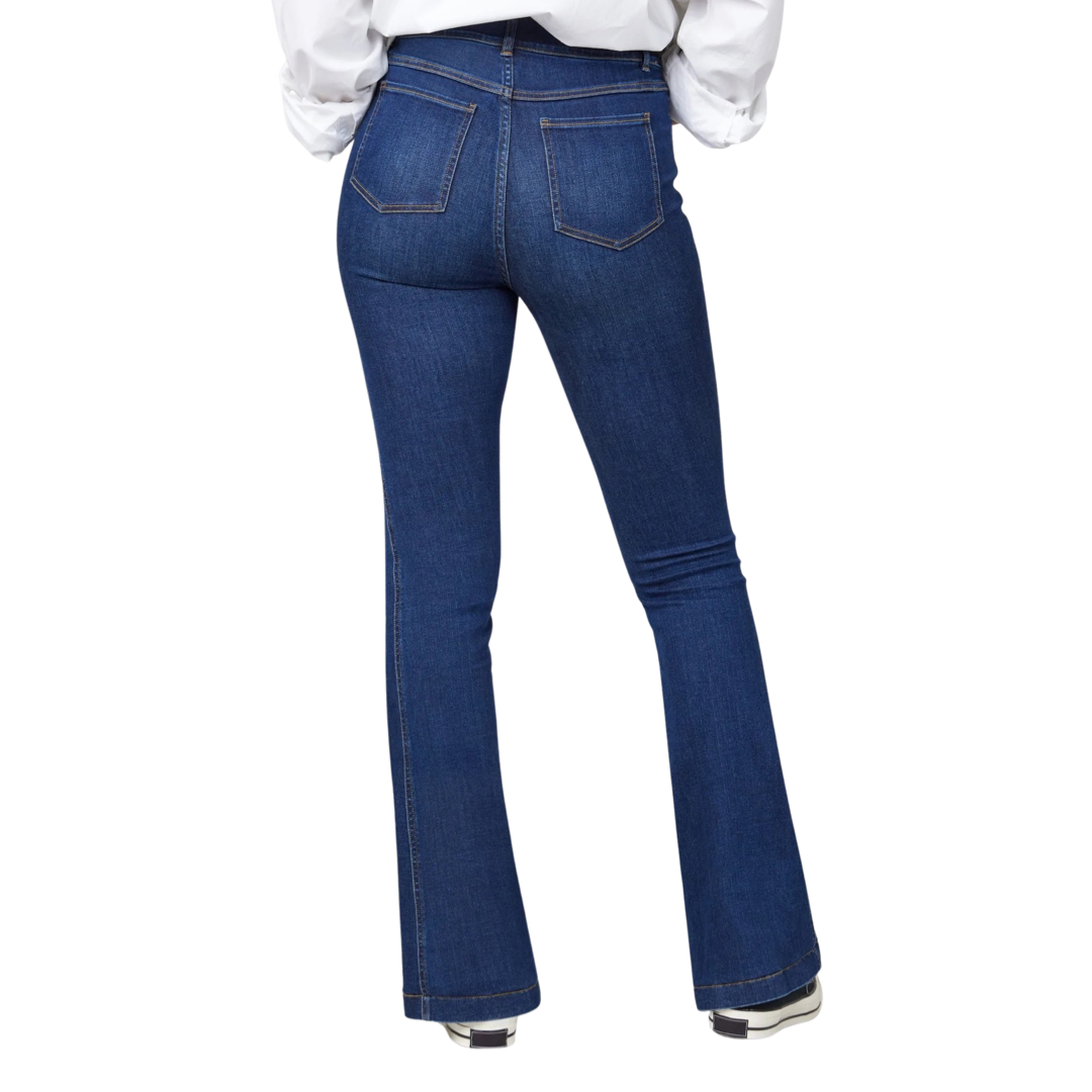 SPANX Flare Jeans NWT in Midnight Shade (dark wash) 34 Inseam Women's Sz.  Small