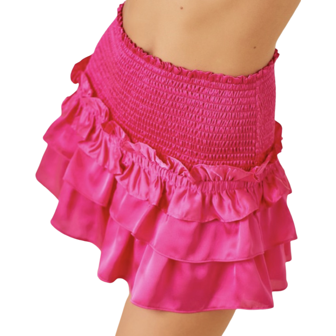 Apparel- Day+Moon Smocked Waist Ruffle Tiered Skort