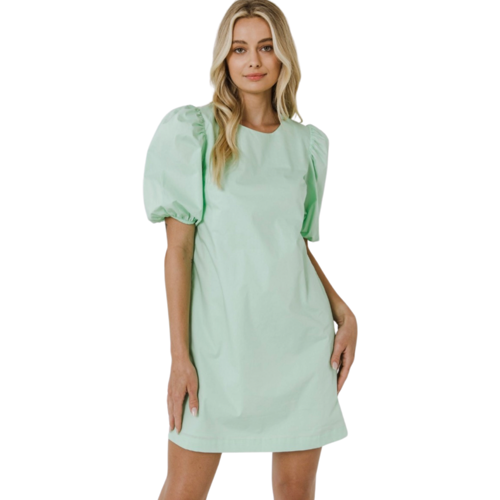 Apparel- English Factory Puff Sleeve Mini Dress