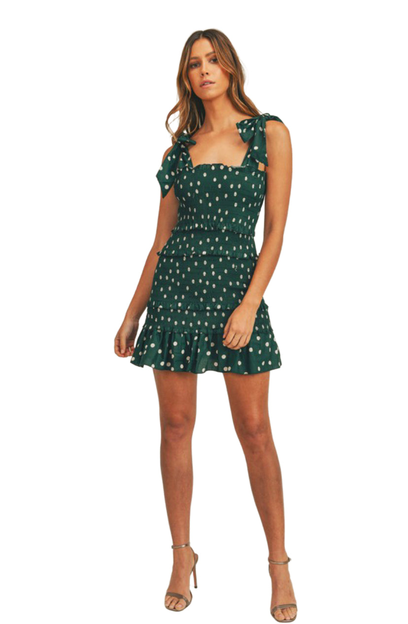 Apparel- Mable Polka Dot Smocked All Over Dress