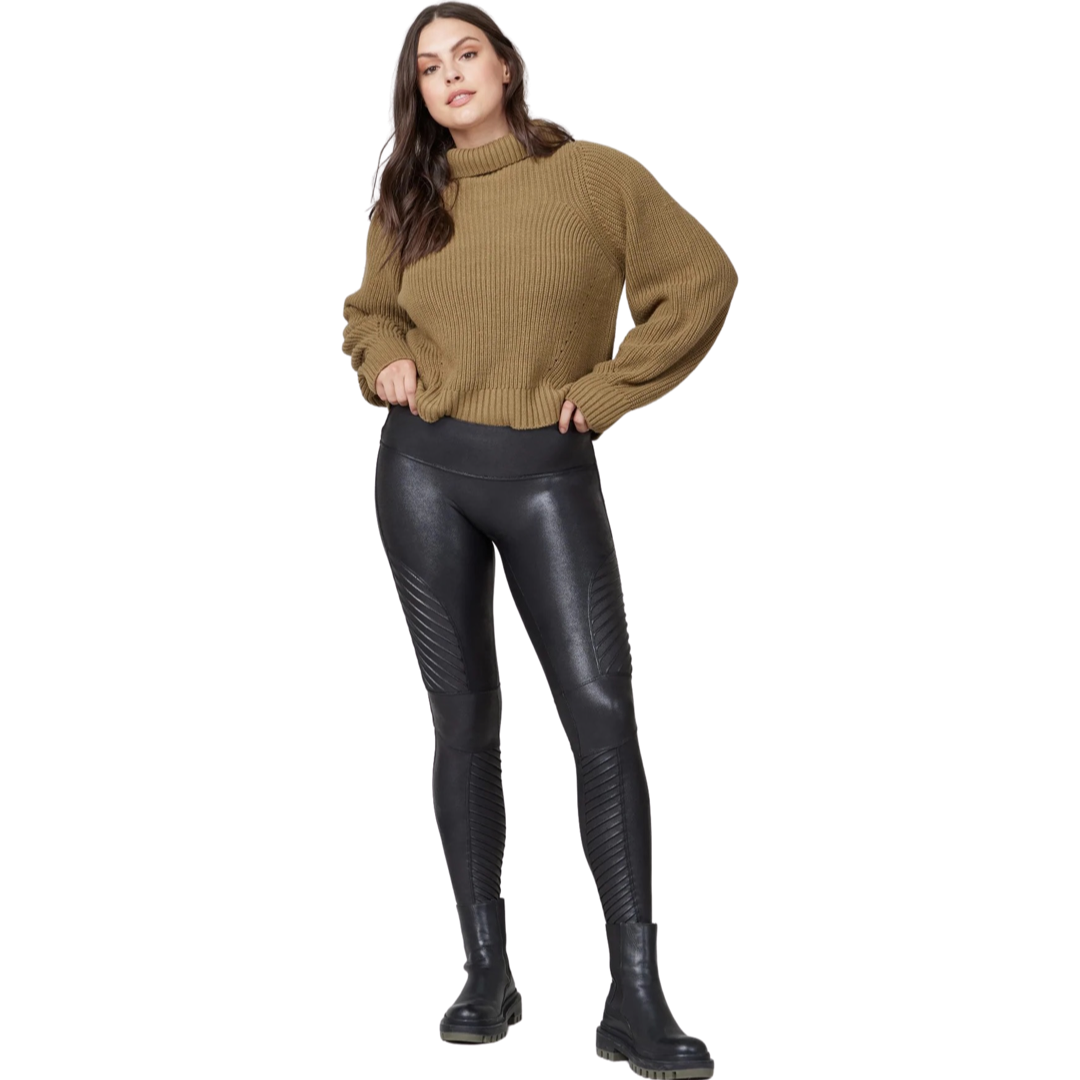 Apparel- Spanx Faux Leather Moto Leggings