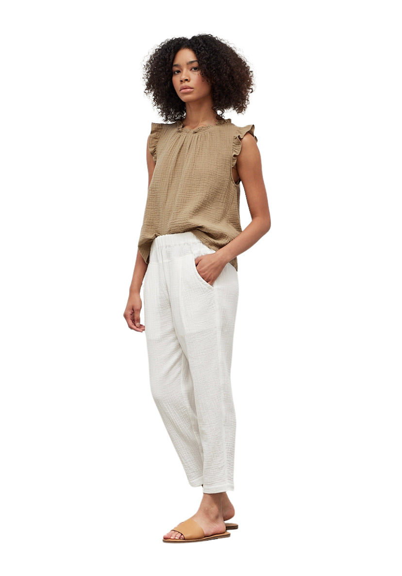 Apparel- Grade and Gather Double Gauze Ruffle Blouse