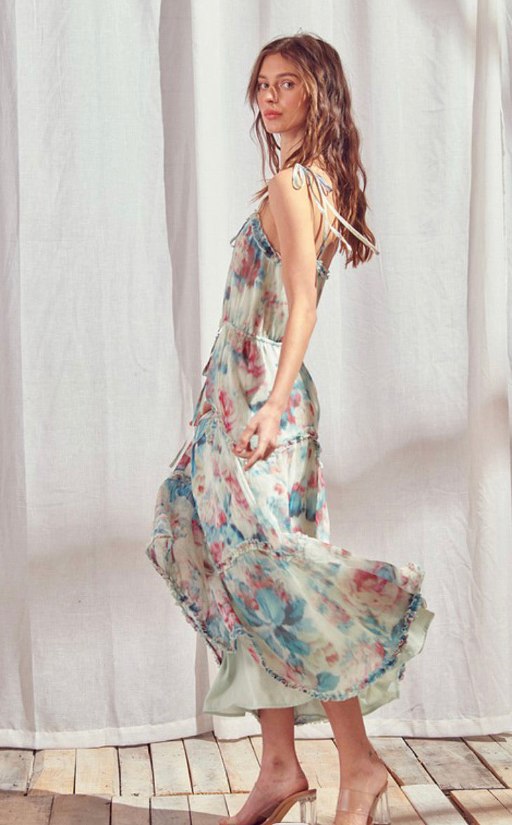 Apparel- Storia Watercolor Floral Midi Dress – Milla & Ella Co